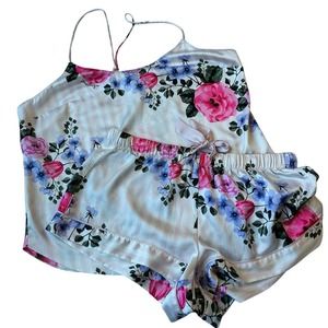 Victorias Secret 2 piece Floral Striped Night Set - Medium/Large